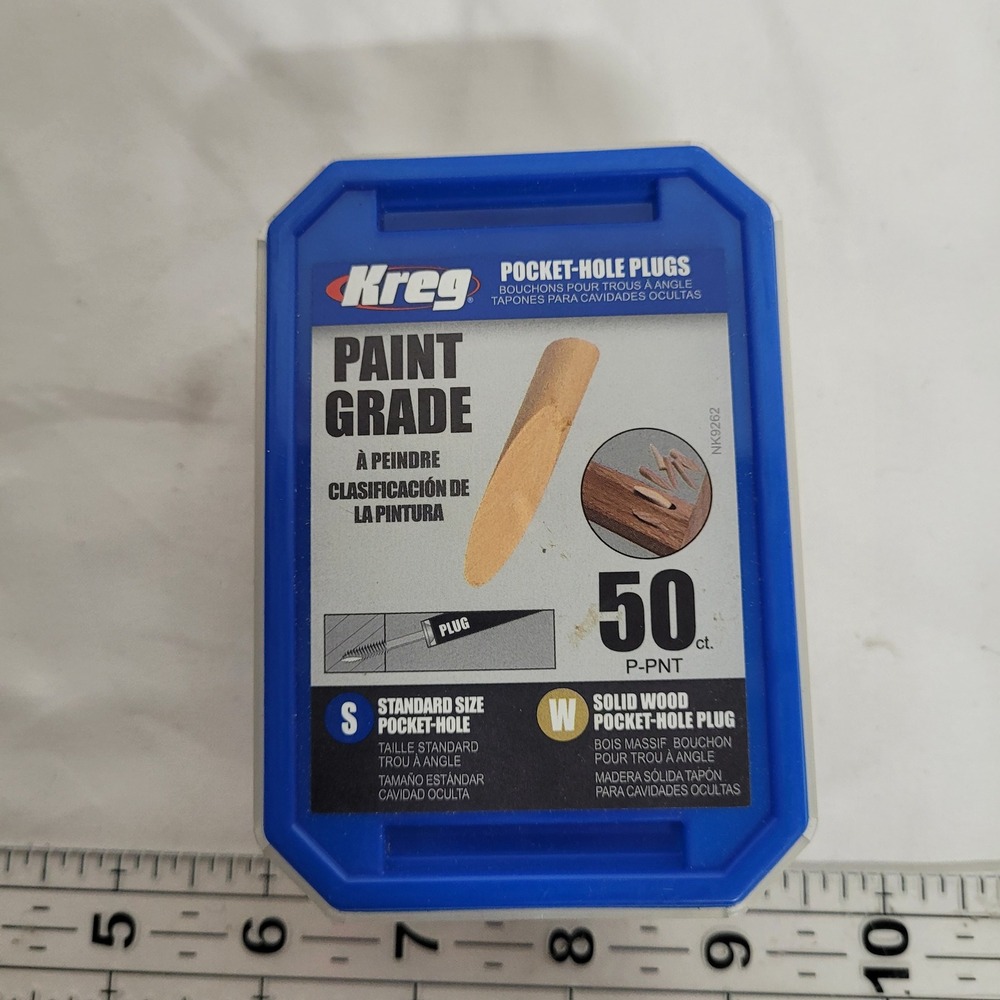Kreg P-PNT Paint Grade Pocket-Hole Plugs 50 Count Solid Wood Standard Size